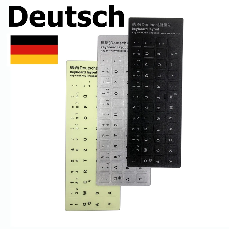 German Keyboard Stickers Letter Alphabet Layout Deutsch Tastatur Aufkleber