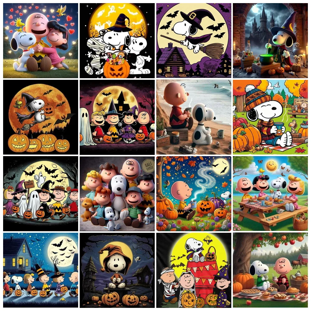 Cartoon Comics Kürbis Kawaii Snoopy Diamant Malerei Neuheiten DIY Voll Kreuz Stich Kit Mosaik Stickerei Home Decor Geschenk