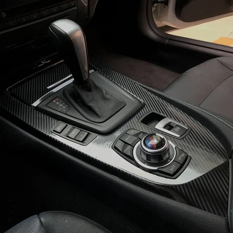 

For BMW Z4 e89 2009-2016 Car Gear Panel Sticker Gear Box Protective Film Carbon Fiber Black Car Interior Sticker