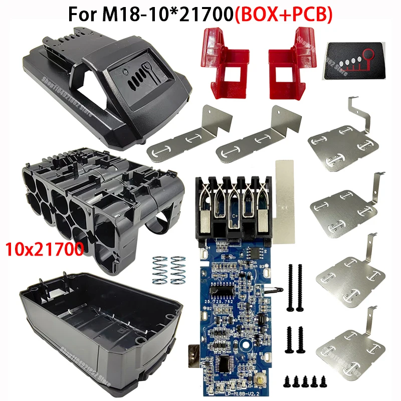 10X21700 Power Tool Lithium Batterie Fall Box PCB für Milwaukee für M18 18V Li-Ion Batterie Schutz Platine Shell gehäuse – Detail 1