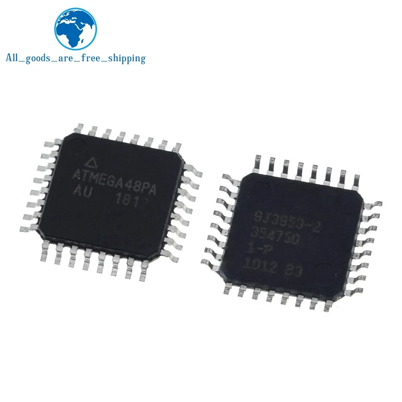 TZT 1PCS ATMEGA48  ATmega AVR RISC 4KB Flash 2.5V/3.3V/5V 32-Pin ATMEGA48PA-AU