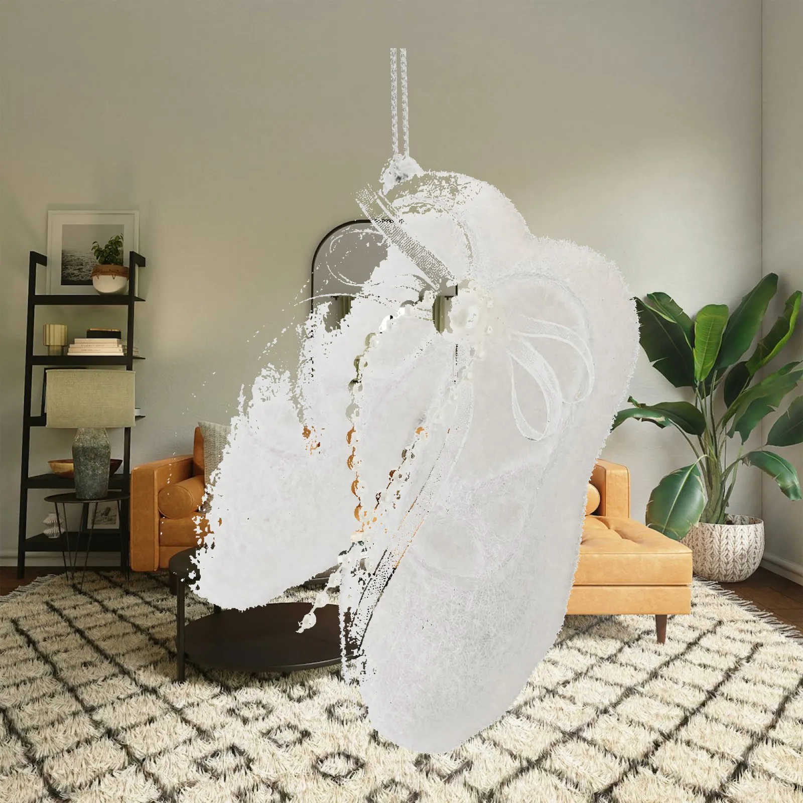 Plastic Ballet Shoe Pendant Christmas Ornament Ballerina Hanging Decor for Holiday Tree Festive Display Piece