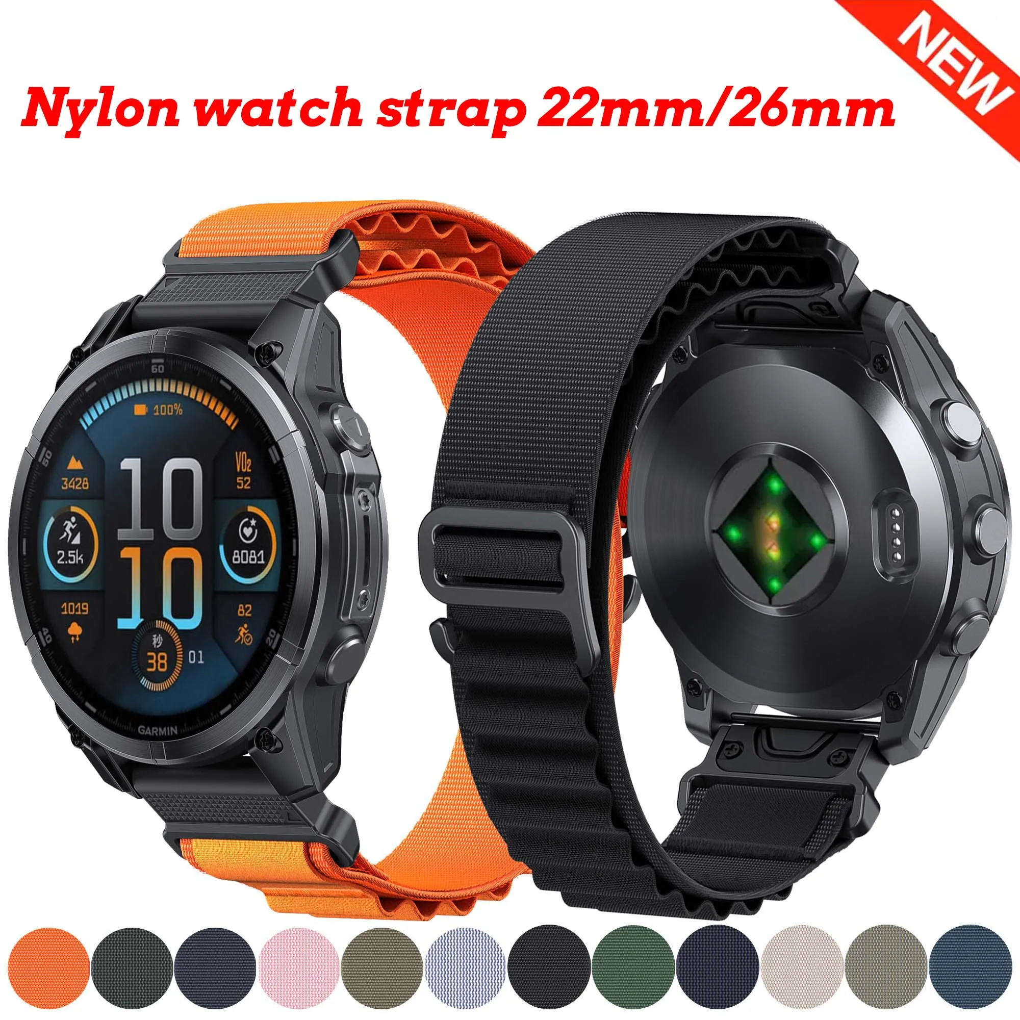 22/26 mm Nylon-Uhrenarmband für Instinct E 2/3 AMOLED 45 mm 50 mm Smartwatch-Uhrenarmband Nylon-Ersatzgürtel