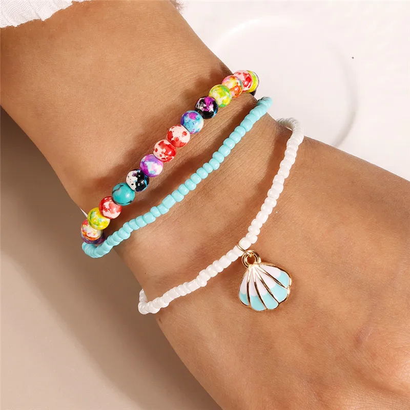 Böhmische handgemachte bunte Perlen Armband für Frauen niedlichen Sommer Strand Regenbogen Blume Armband Mädchen Boho Schmuck Großhandel – Detail 16