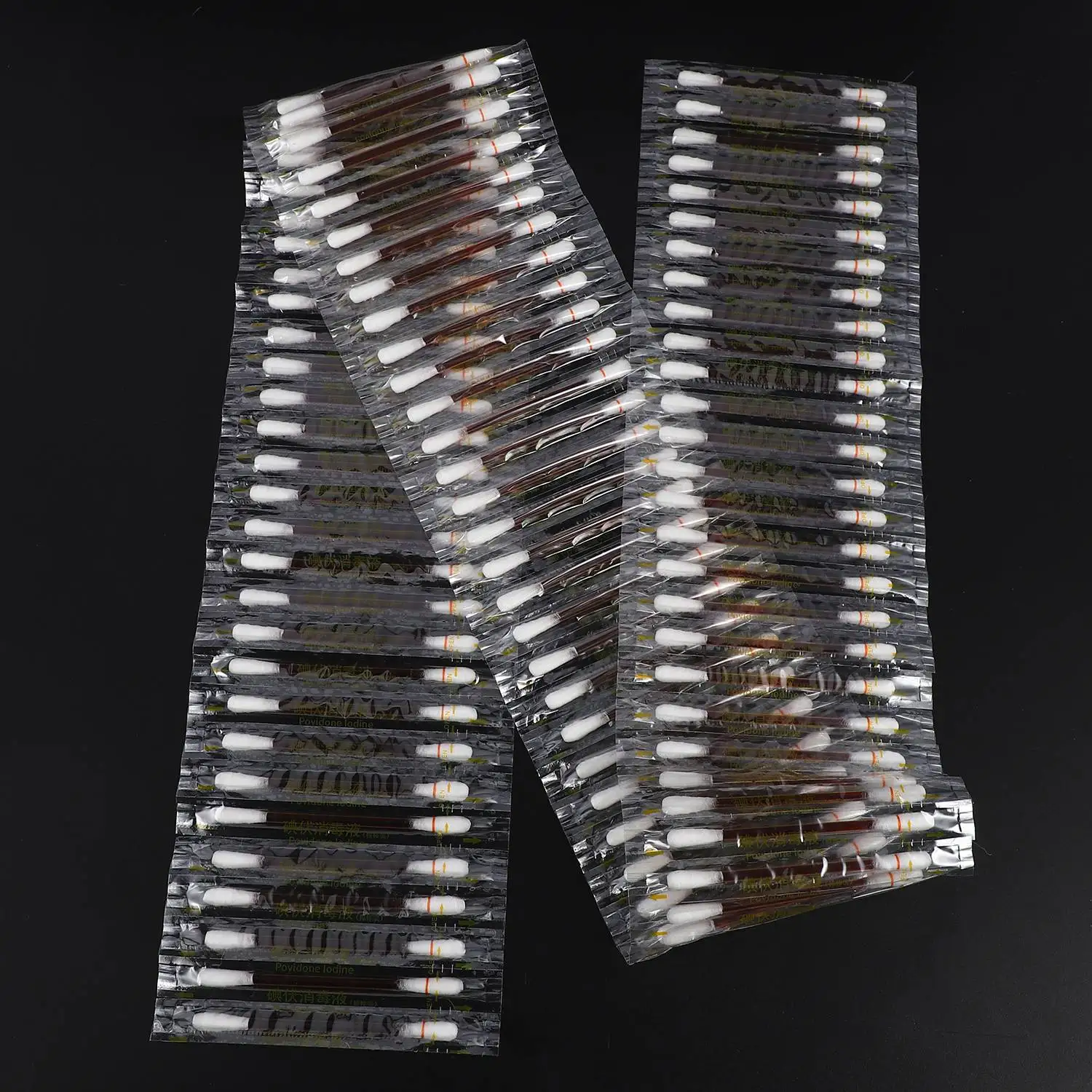 Cotonete descartável de algodão familiar, algodão de emergência, cotonete de iodo, cotonete desinfetado para crianças e adultos, 100pcs por conjunto