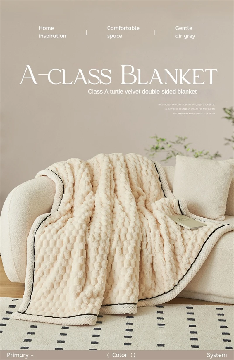Turtle Velvet Spring Autumn Warm Blankets for Bed Soft Fluffy Comfortable Coral Velvet Throw Blanket Sofa Single Double Blanket