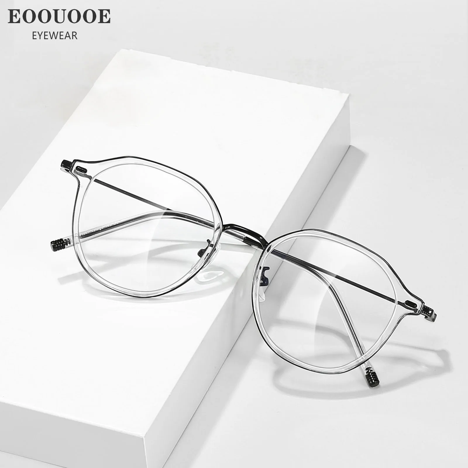 Computer Anti Blue Light Women Girl Glasses TR90 Frame Myopia Prescription Optical Recipe Lenses Oculos Clear Eyeglasses