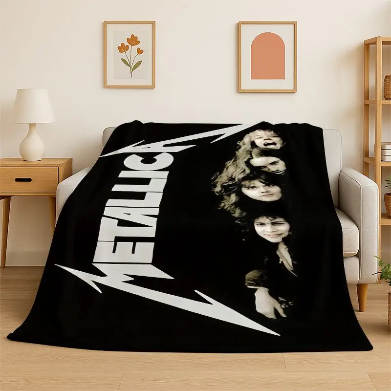 Metal Band M-Metallica Thrash Cartoon Soft Flannel Throw Blanket,Cozy Blanket for Bed,Couch,Sofa,Bedroom,Living Room,Picnic kid