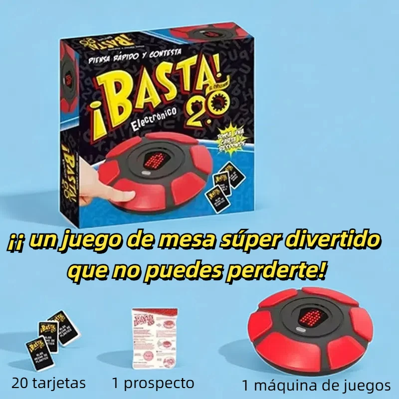 Upgrated Enough Board Games, Basta 2.0,Enough in Spanish, Social Games for Children, Party Games for Adults, Table Games, Family