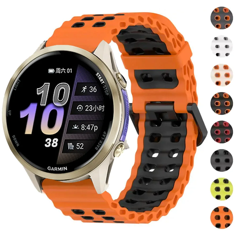 22 mm Silikonband für Garmin Approach S70 47 mm/Active/Venu 2 3/Vivoactive 4 Sportarmband Forerunner 970 570 745 965 255 265