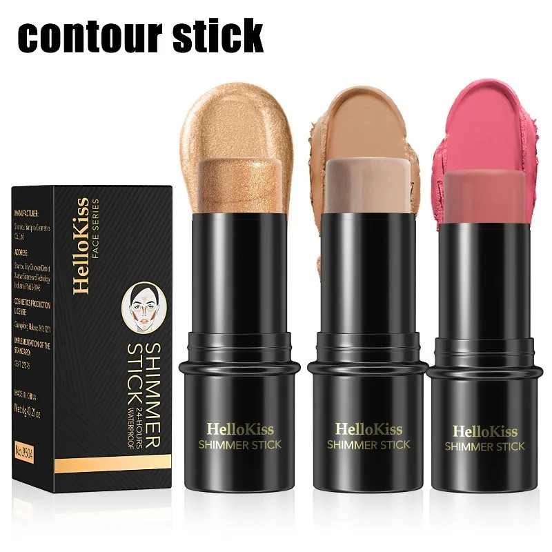 Barra para esculpir rostro de precisión, para un contorno definido, Aegyo Sal brillante, colorete y base impecable, crema mezclable sin costuras