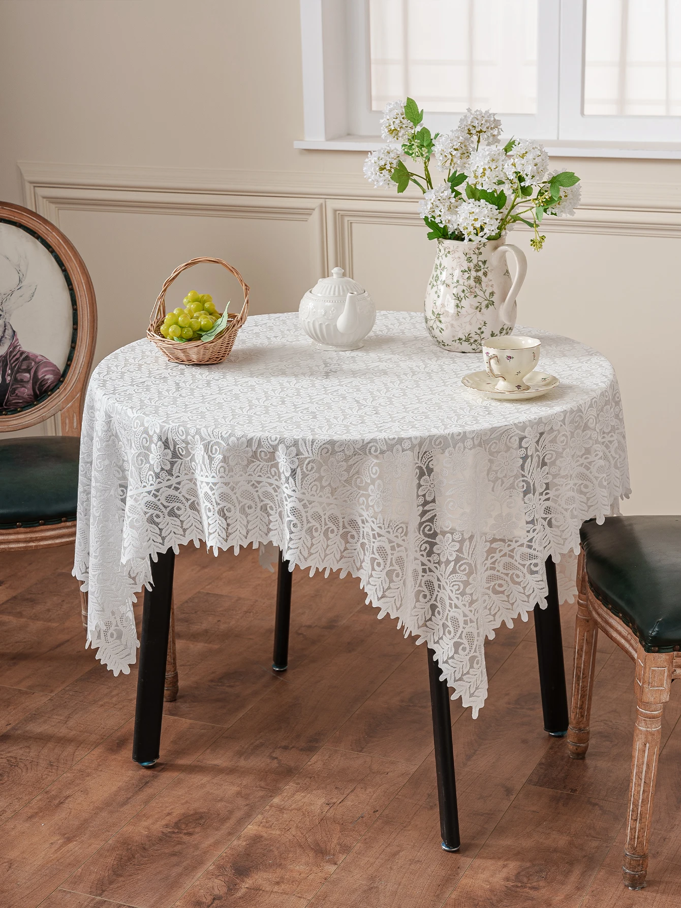 American Style Fresh Living Room Tablecloth Tea Table Cover Lace Design Non-Slip Beautiful Tablecloth for Dining Table