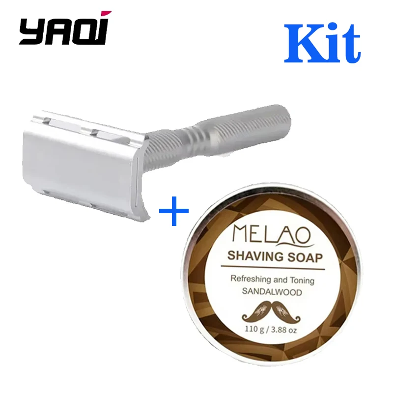 

YAQI Ghost Aluminum Version Lightweight Safety Razor with Shaving Soap Kit - Compact Travel-Friendly Grooming Set