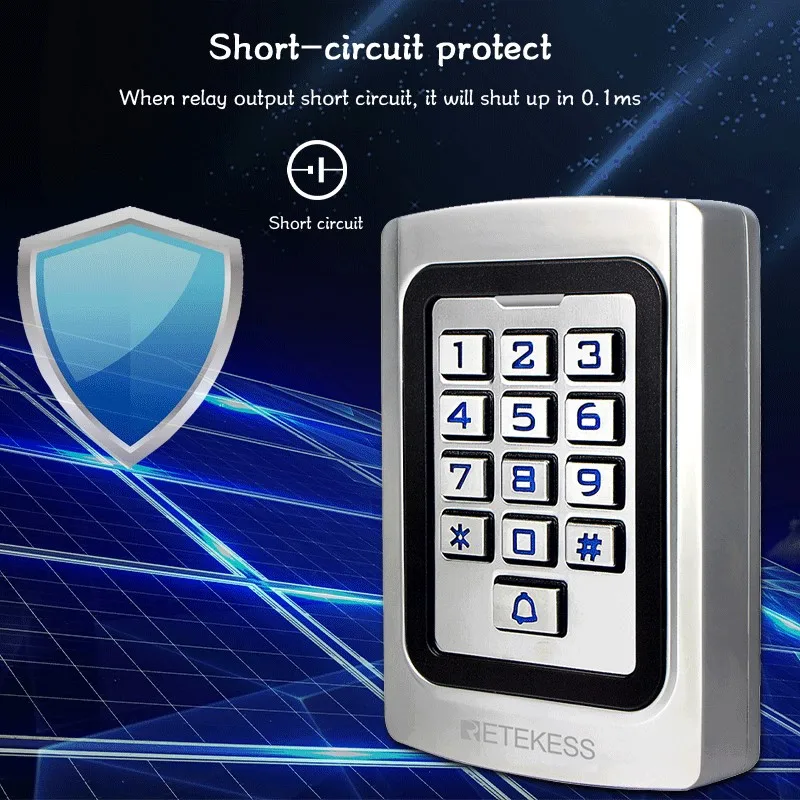 RETEKESS T-AC04 RFID Door Access Control System Garage Keypad IP68 Waterproof Metal Case With 2000 Users For Warehouse Home