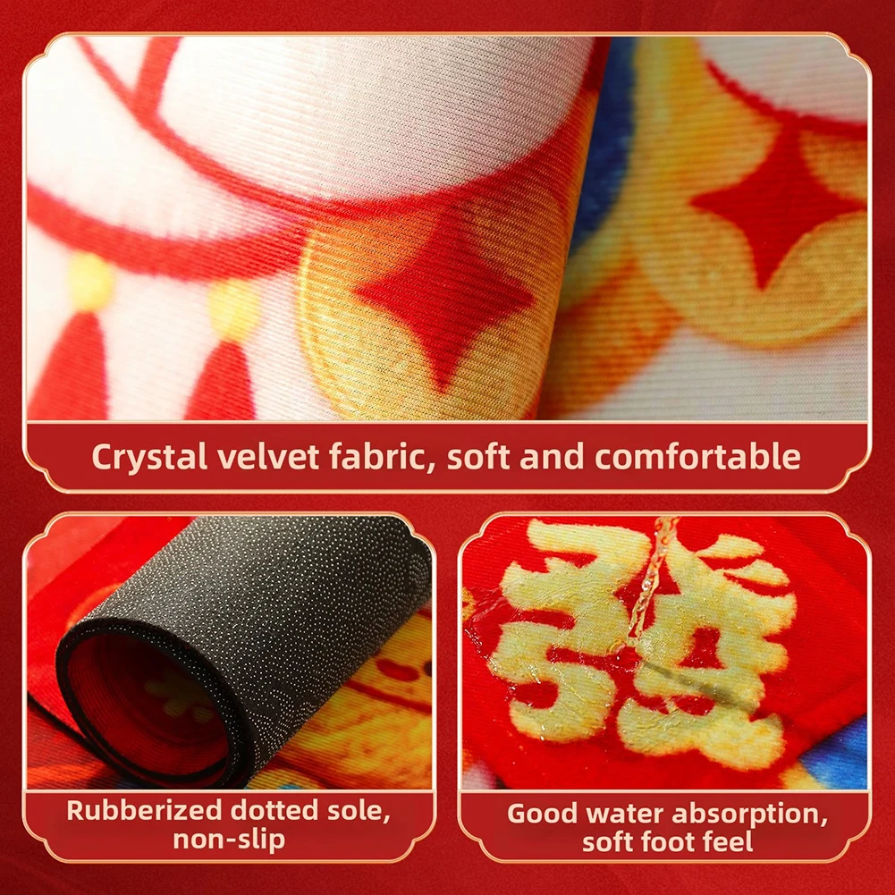 Anti-Slip Door Mat Featuring 2026 Year of the Horse Motif for Lunar New Year Celebrations at Home or Business Entrance