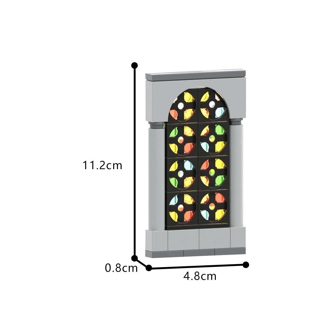 Moc vitral janelas blocos de construção modelo medieval arquitetura janela acessórios tijolos diy montado brinquedo crianças presente