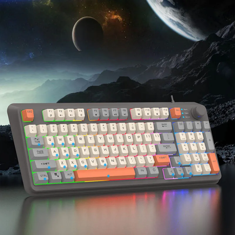 K820 USB Verdrahtete Tastaturen Maus Set Drei Farbige Leuchtende Gaming Tastatur 94 Tasten Spiel Desktop-Computer Zubehör