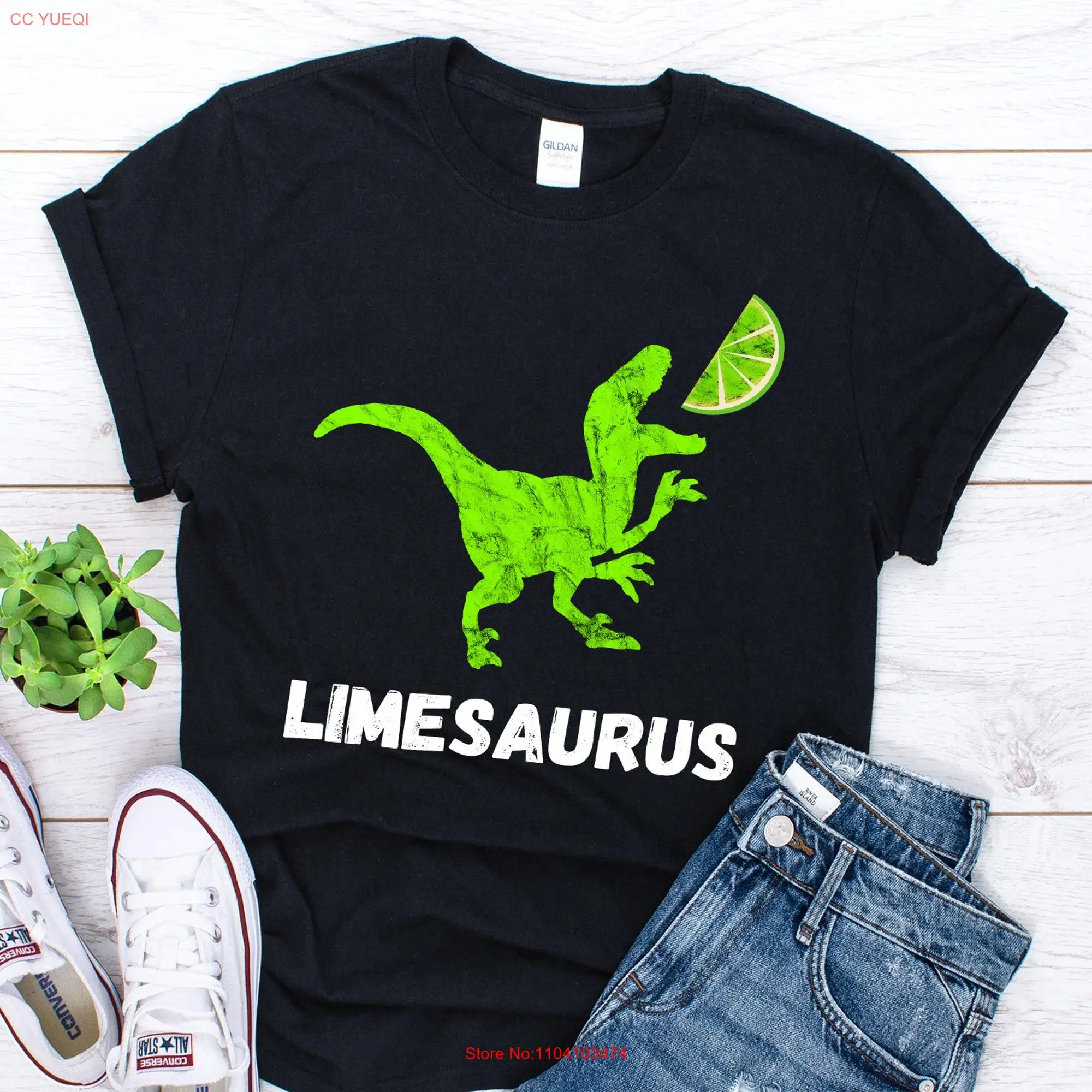 Camiseta de manga larga o corta con dibujo de Lime, playera divertida de dinosaurio, limón, Sour, fruta Tropical, Dino Rex, cóctel de verano