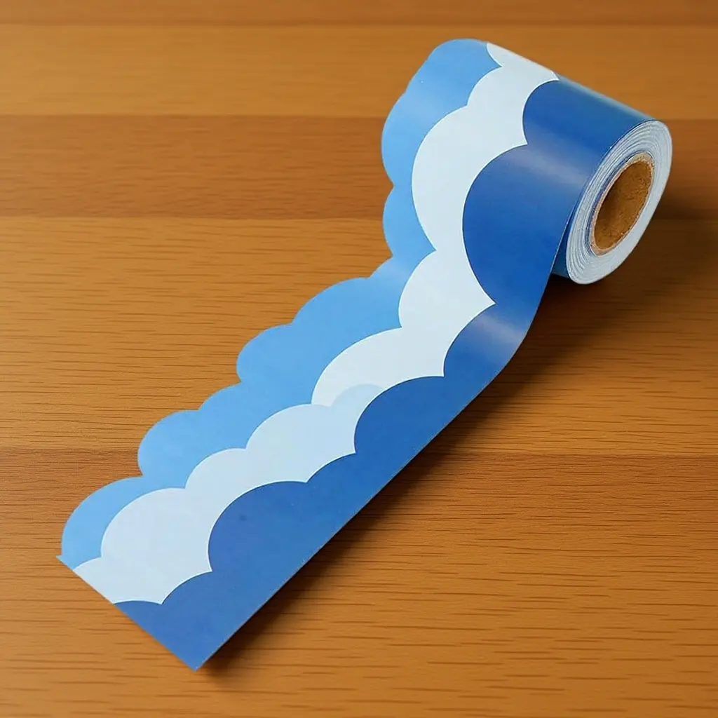 Cloud Bulletin Board Border Sticker Roll for Classroom Decor Wall Blackboard Bulletin Boarder DIY Adjustable Thickness Aesthetic