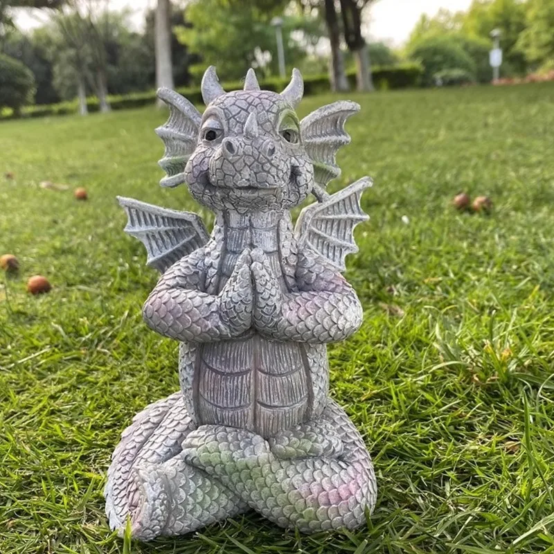 

Meditation Home Decorations Ornaments Dinosaur Garden Decoration Resin Statue Model Action Figure Toy Kids Birthday Gift