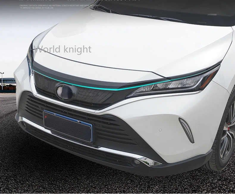 For Toyota Venza Harrier 2020 2021 2022 Chrome Exterior Front Engine Machine Grille Upper Hood Cover Trim Car Styling