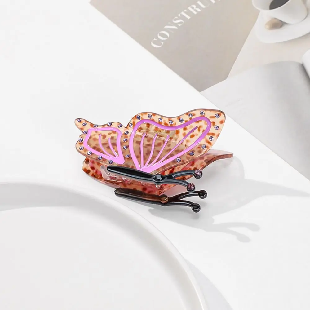 الحلو فراشة خلات مشبك شعر الكورية نمط عالية ذيل حصان كليب حمض الخليك مشبك شعر العصرية الملونة الفرنسية القرش كليب النساء