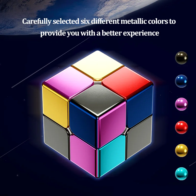 SENGSO Metal Speed 2x2 3x3 Alloy phantom colour Stickerless magnetic Magic Cube professional Competition kid educational toys