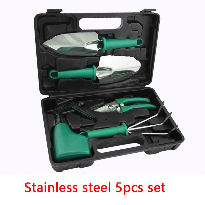 Garden Hand Tool Set 10 Piece Carbon Stainless Steel Plastic Handle with Rake Spray Bottle Trowel Gifts for Gardener with Carry