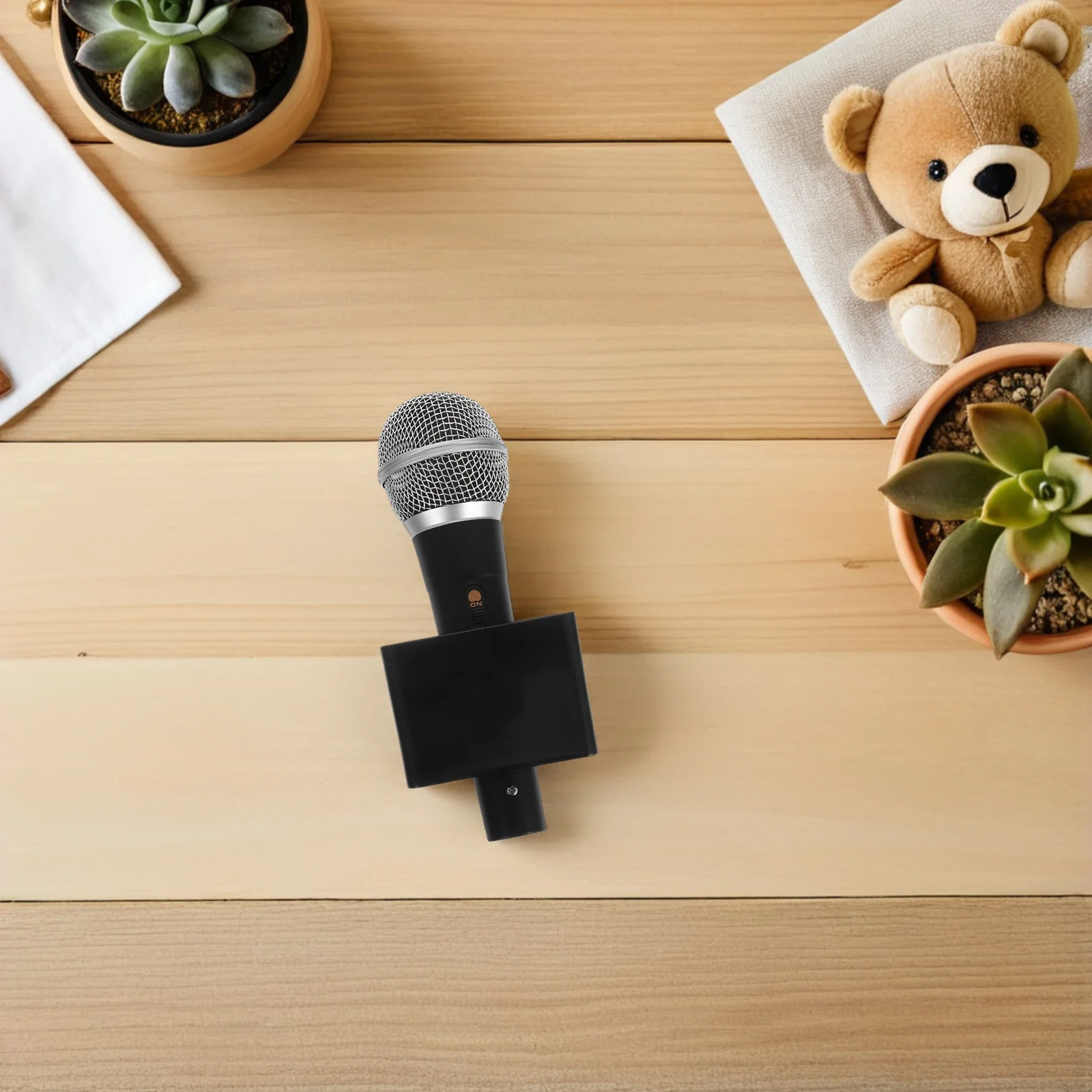 Microfone de simulação de plástico de 18cm para crianças, adereço de microfone falso para dramatização, performance de palco, suprimentos para festas, fingir