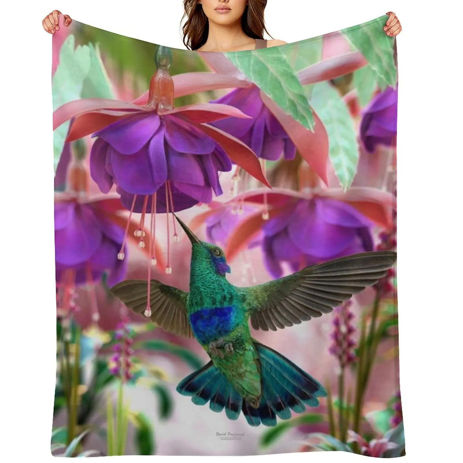 Hummingbird Throw Blanket Weighted Blankets Sofas Of Decoration funny gift Furrys warm for winter Designers Blankets