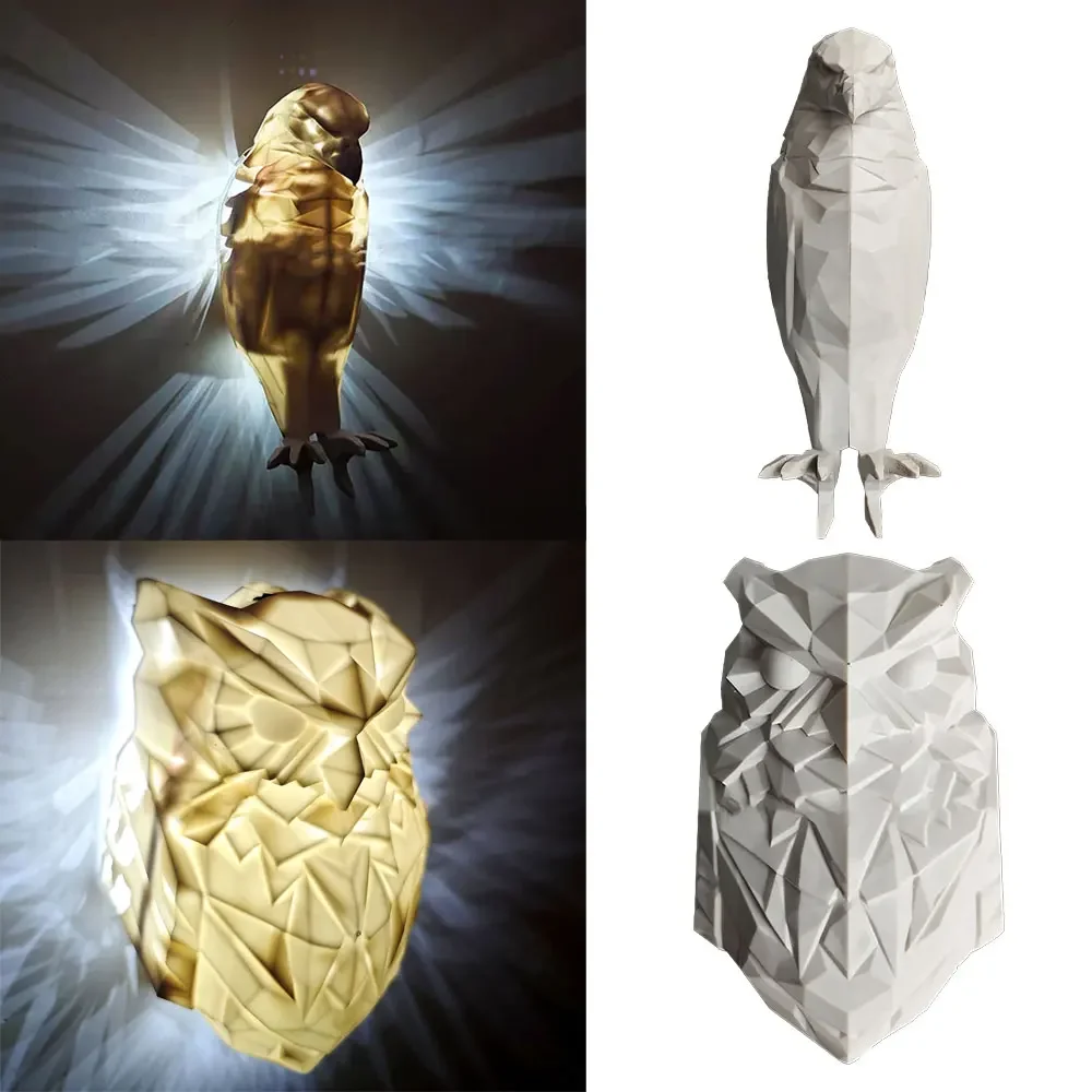 Bird Wall Lamp Owl Eagle Shape Projector Modern Creative Atmosphere Sconce Light 3D Print Body Animal Lighting Lustre