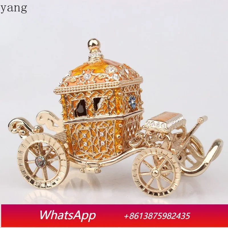 

CX enamel jewelry box home creative ornament light luxury carriage home decoration gift