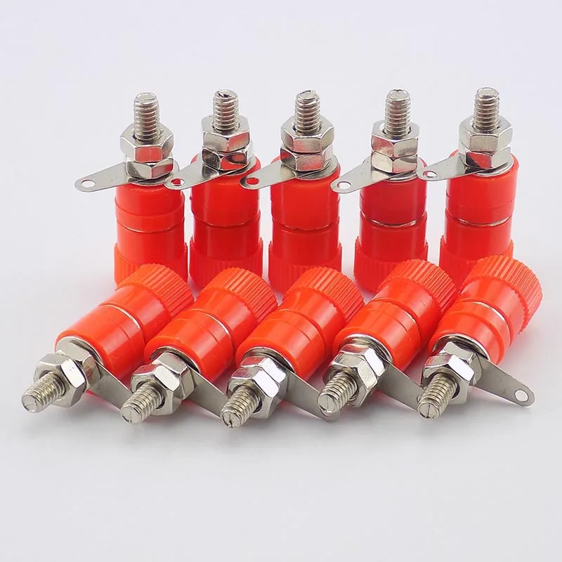 4mm DIY Banana Female Plugs Amplifier Speaker Posting Connector Splice Terminals For Audio Jack Red and Black Color D5