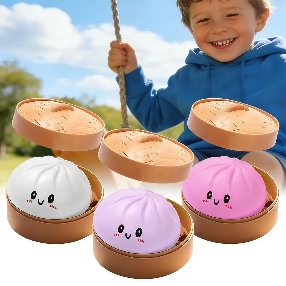 

Милая игрушка-антистресс Baozi Squishy для снятия стресса, милый китайский мягкий сжимаемый сувенир-антистресс с бамбуковой пароваркой, подарки