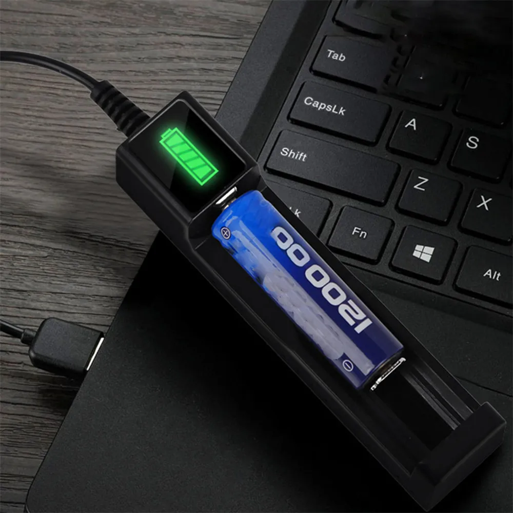 3.7V/4.2V Usb Battery Charger 18650 Charger Li-ion battery USB Independent Charging Portable Electronic 26650 14500 With Light