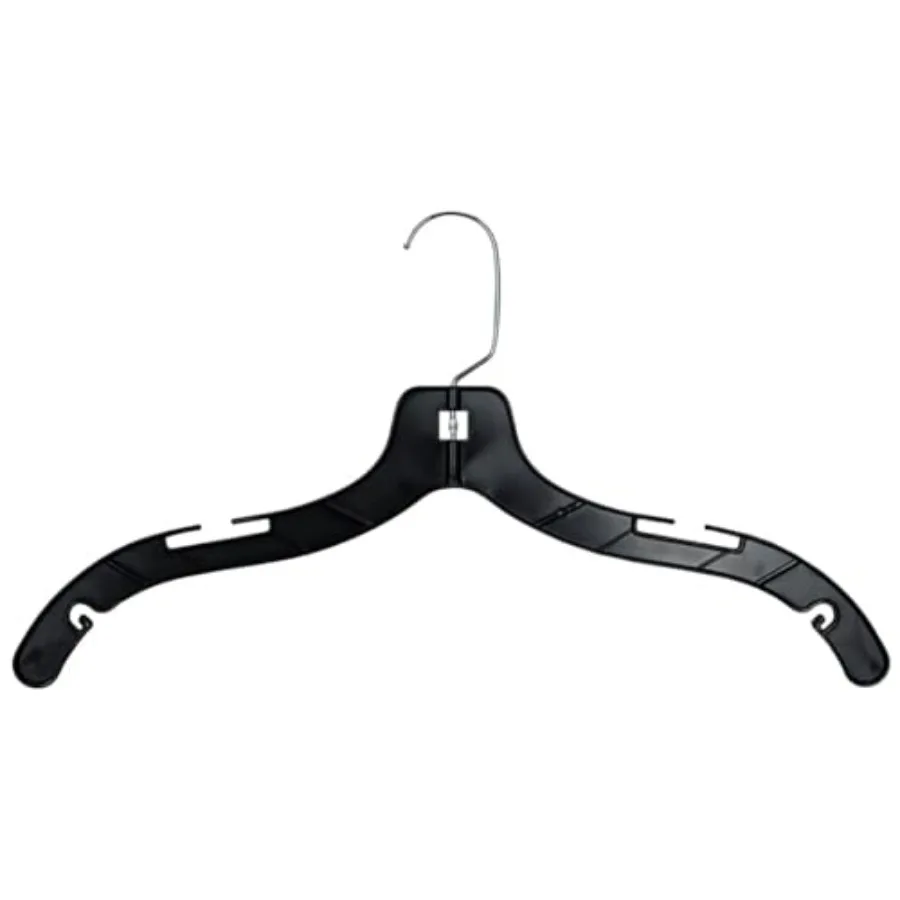 

17 T-Shirt Weight Plastic Shirt Hanger Black Pack of 100 Durable Storage Solution Made in USA