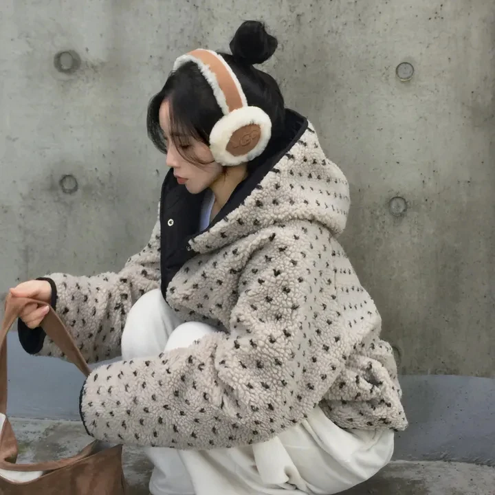 

Корейская универсальная утепленная двусторонняя женская куртка, зимняя верхняя одежда, модный аксессуар для женщин