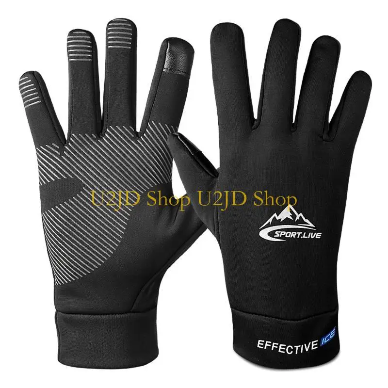 U2JD 1Pair Winter Outdoor Sports Running Glove Warm for Touch Screen Gym Fitness Full Finger Gloves
