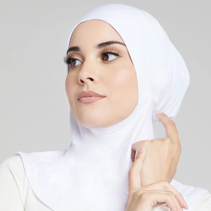 

​Muslim Jersey Hijabs Inner Women Slight Strech Undercap Solid Color Lslamic Turban Headband 2024 Newest Head Wraps Caps Hat