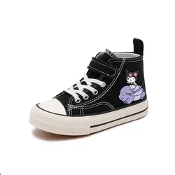 Kuromi Girl High-top Cartoon Girl Kid Fashion Canvas All Seasons Disney Casual comfort Shoes bambini Print Boy scarpe da Tennis