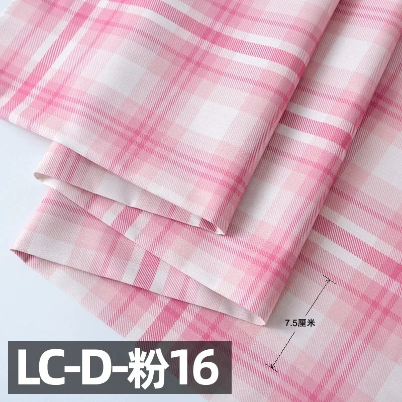 100% Cotton Fabric Handmade Clothing Home Sheet JK Fabric Pink Plaid Cotton For Sewing Dress 50x145cm