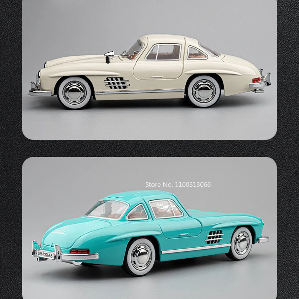 1:22 300sl lambor v12 gt carros brinquedos modelos de liga roda puxar para trás carro vintage em miniatura com som leve veículos crianças adultos presentes