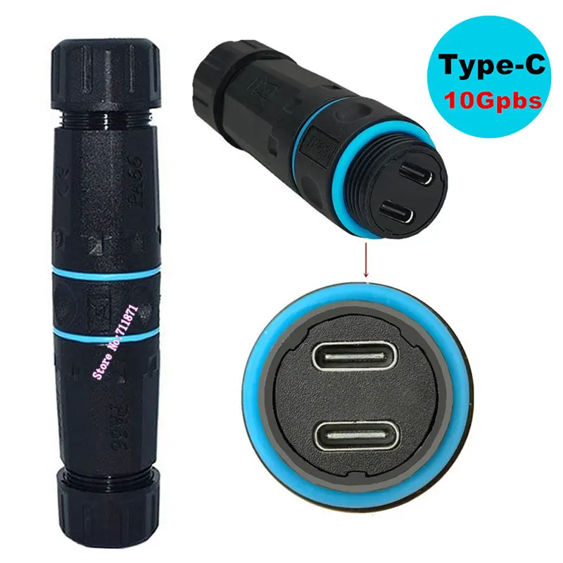 Zewnętrzne wodoodporne złącze adaptera przedłużającego Usb3.1 typu C żeńskie na żeńskie 1 2 Gniazdo adaptera przedłużającego Usb C typu C żeńskie