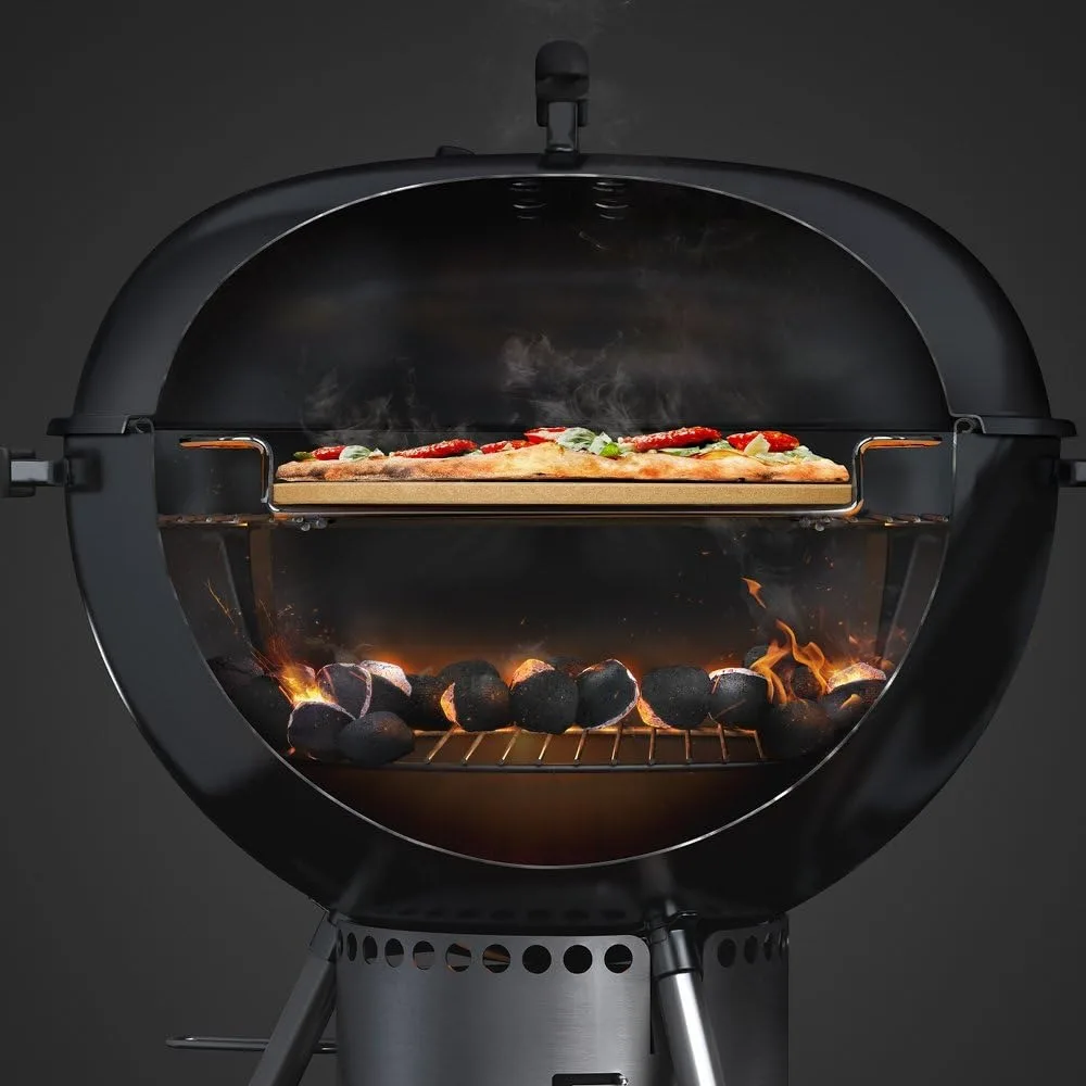Pietra per pizza da 16,7" con portapacchi per cucinare barbecue gourmet, perfetta per grigliate all'aperto