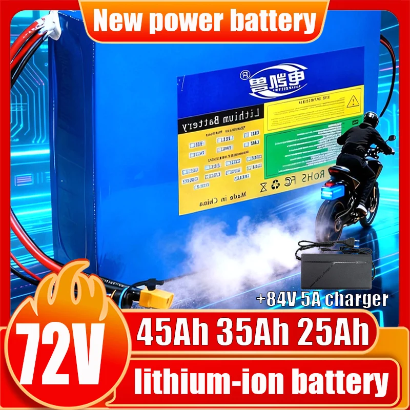 

72V 45Ah 35Ah 25Ah 15Ah 21700 lithium battery pack 2000W 2800W 3500W Built in BMS High power electric tool rechargeable battery