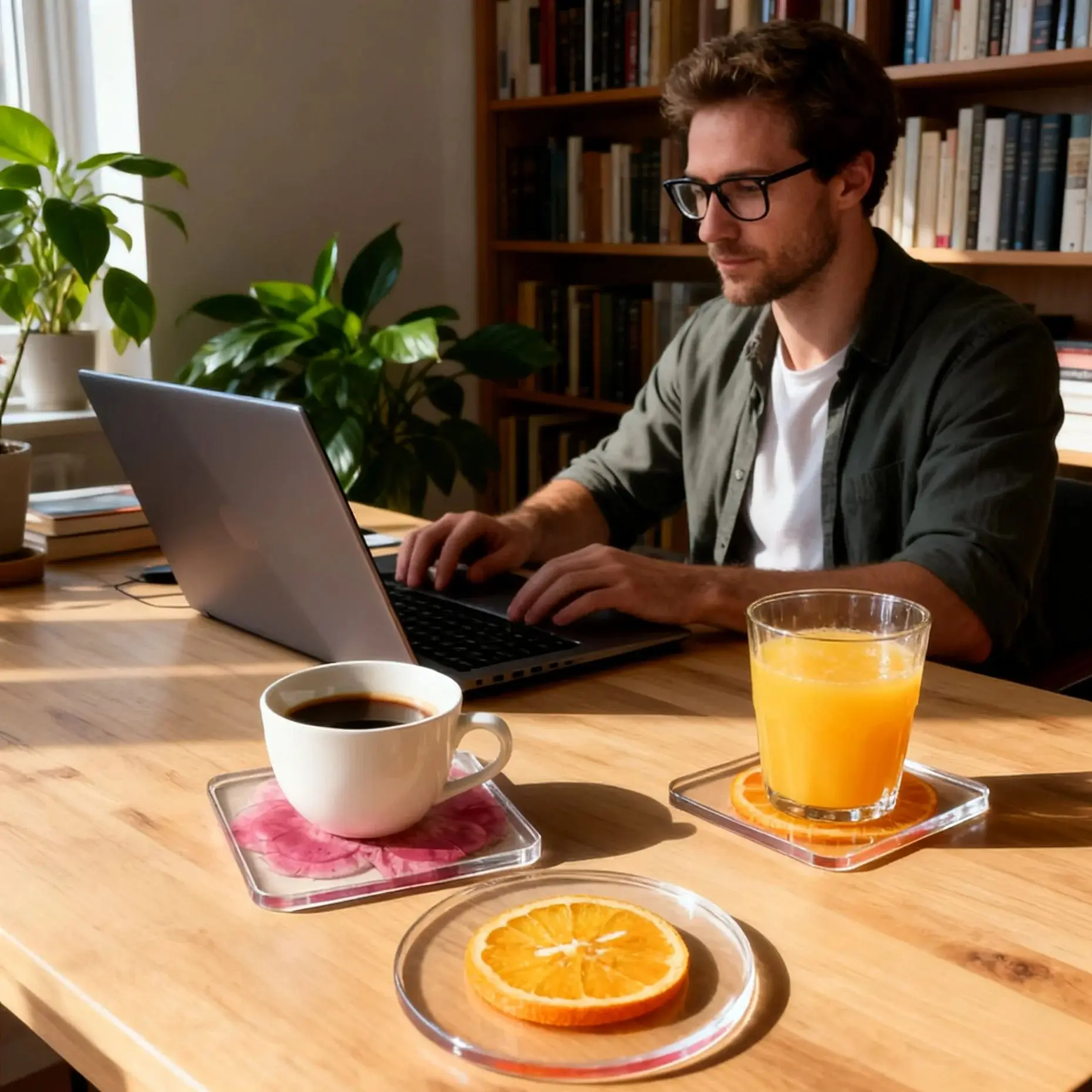 كوستر مقاومة للانزلاق ومقاومة للحرارة للمشروبات، وسادة قهوة ساخنة، واقي طاولة، مجموعة أدوات مائدة المطبخ