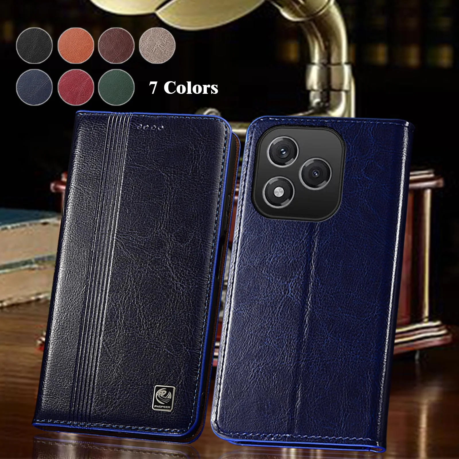 

For Honor 80 90 100 200 300 400 500 600 Pro Lite Ultra Smart SE GT Vertical Line Pattern Of Genuine Leather Flip Phone Case