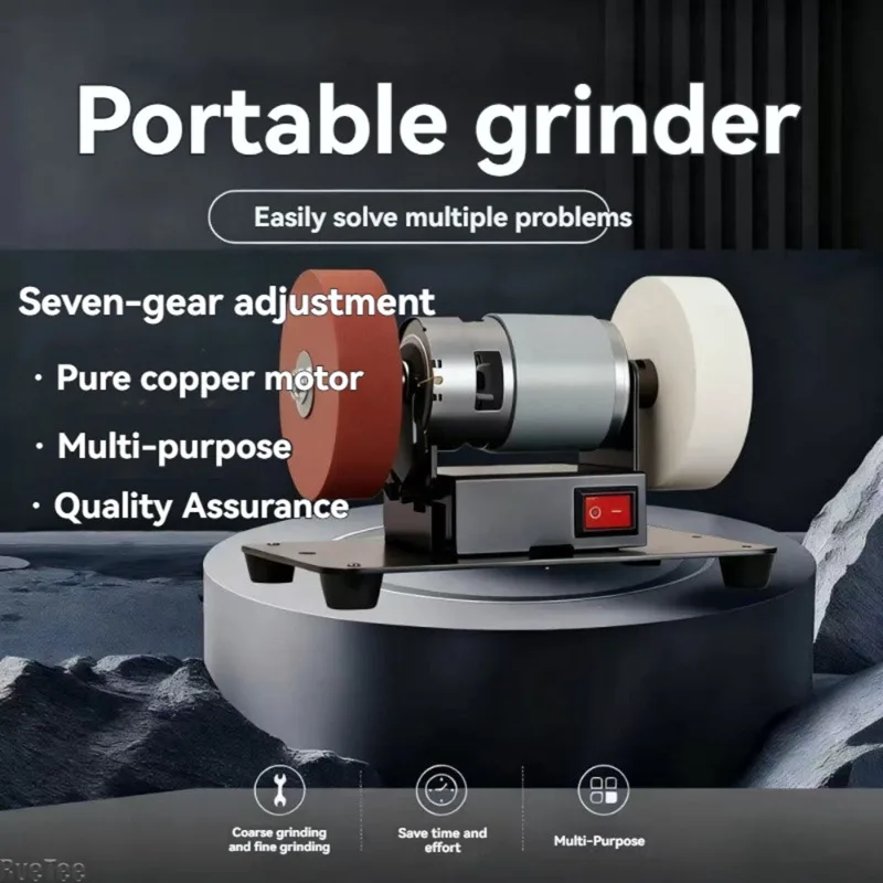 Mini Electric Polishing Machine Double Wheel Design with Coarse and Fine Grinding Stone Multifunctional Bench Sander Power Tool
