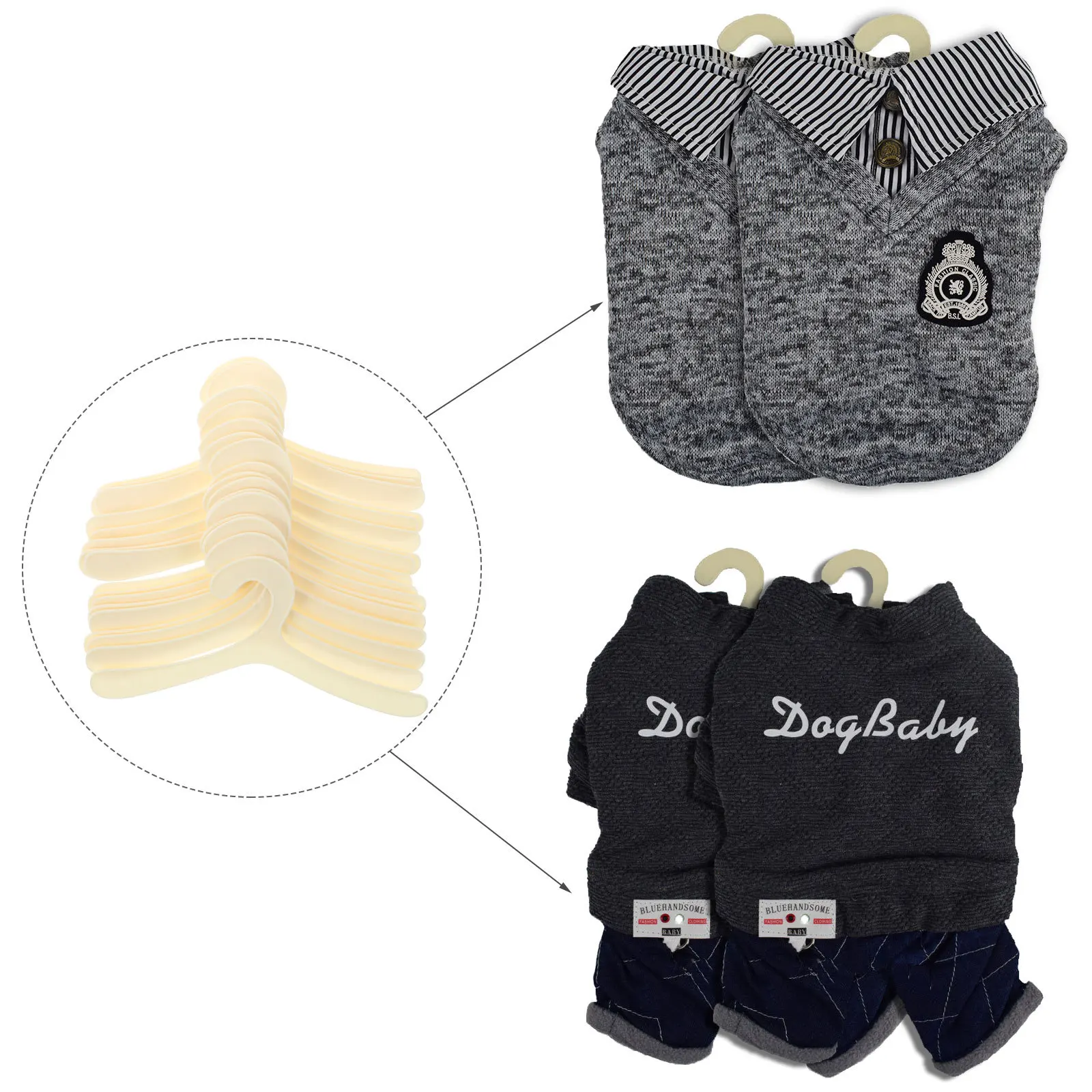 

20 Pcs Pet Costume Hanger Clothing Multi Shirt Small Coat Hangers for Dog Clothes