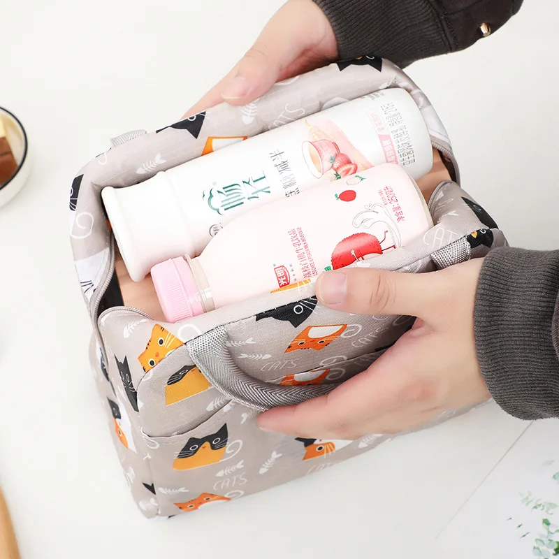 Portable Cartoon Tote Cooler Lunch Box Bag Aluminum Foil Student Bento Insulation Bags Thermal Food Picnic Lunch Bag For Kids